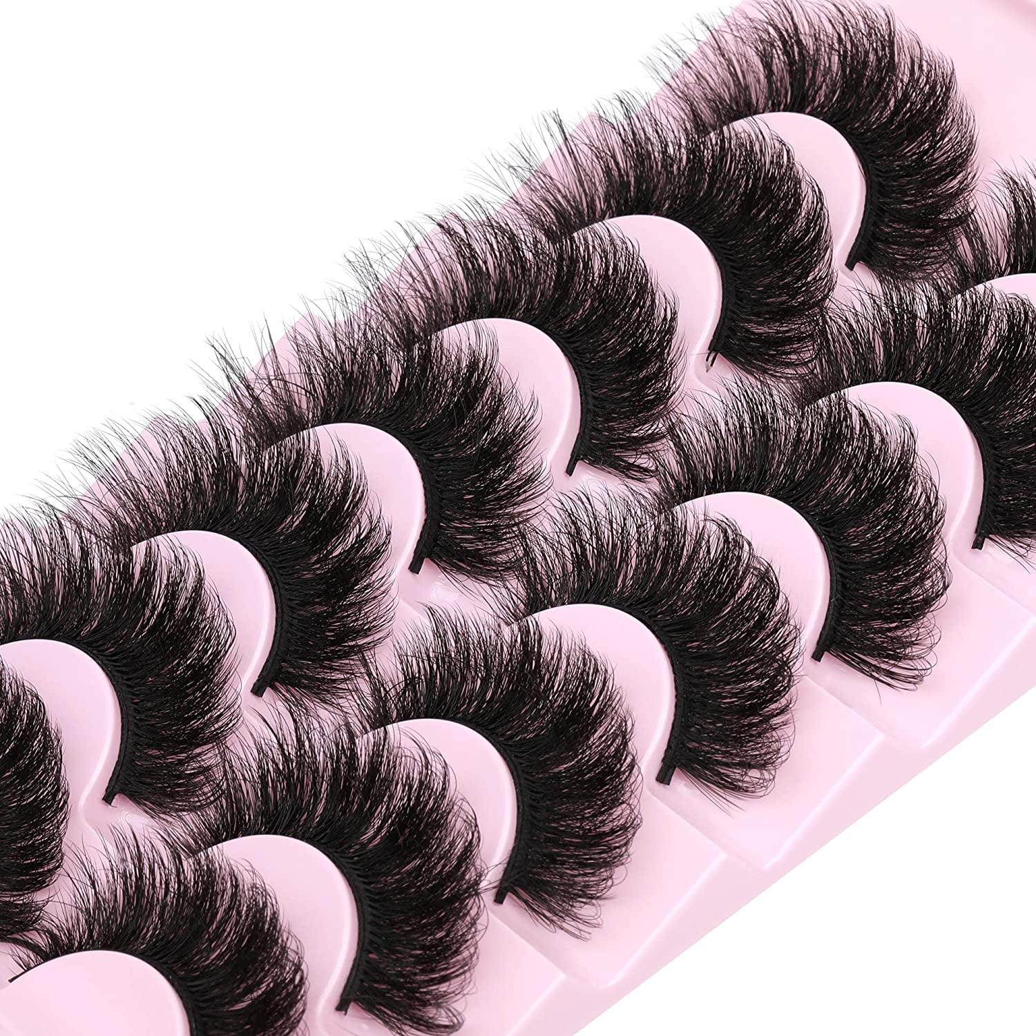 Fake Eyelashes Fluffy Volume Thick Lashes Mink 20MM Long Dramatic False Eyelashes Full 5D Big Reusable Eye Lashes Pack 7 Pairs by ALICROWN