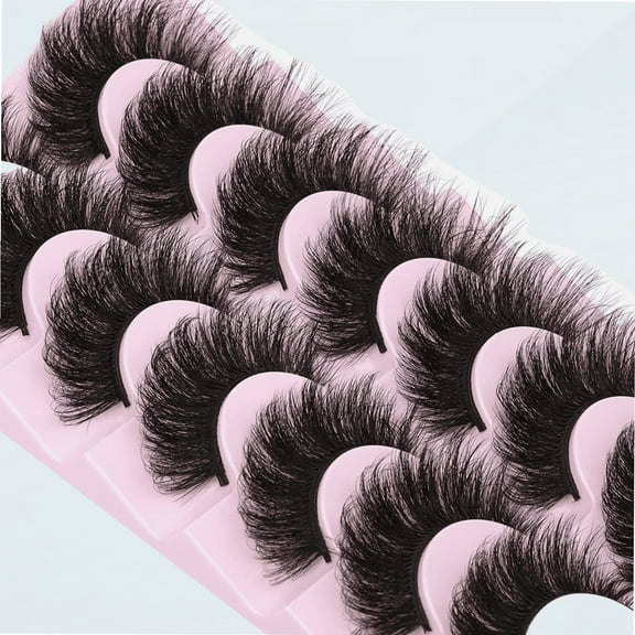 Fake Eyelashes Fluffy Volume Thick Lashes Mink 20MM Long Dramatic False Eyelashes Full 5D Big Reusable Eye Lashes Pack 7 Pairs by ALICROWN