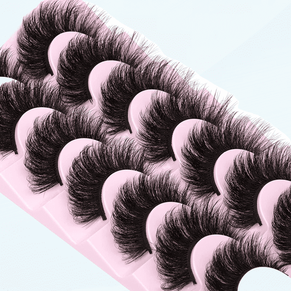 Fake Eyelashes Fluffy Volume Thick Lashes Mink 20MM Long Dramatic False Eyelashes Full 5D Big Reusable Eye Lashes Pack 7 Pairs by ALICROWN