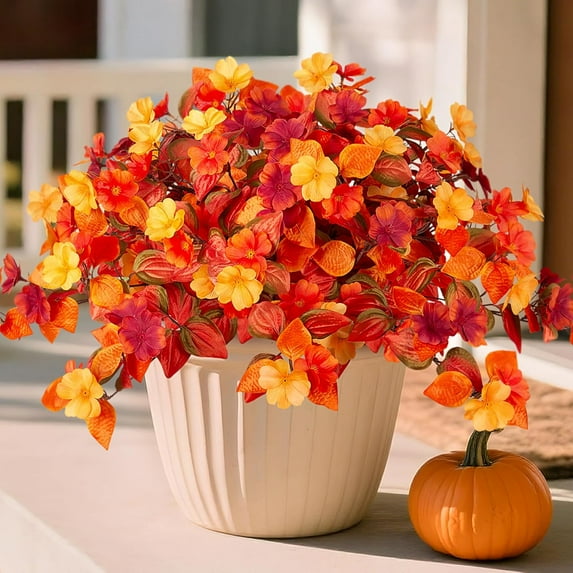 Fake Fall Flowers Artificial for Decoration 2PCS Faux Silk Fall Flowers ...