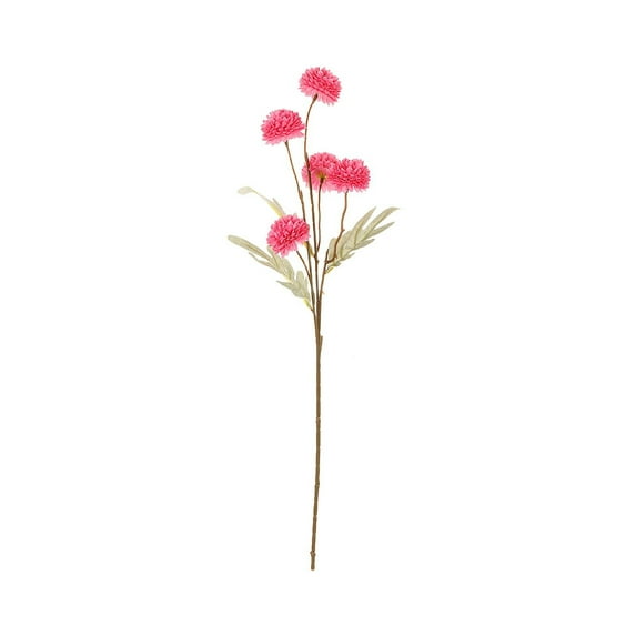 Fake Fall Flowers, Silk Pompon Mum Artificial Flowers with Long Stems, Fall Decor for DIY Bouquet Crafts, Wedding Arrangements, Table Centerpiece Vase Decor, 1Pc, Multicolor(Hot Pink,20x7.8")