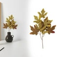 thumbnail image 1 of Fake Fall Leaves,Artificial Fall Leaves,Autumn Faux Fall Leaves,Fall Branches,Artificial Maple Leaves,Fall Decorations Pumpkin Decor Centerpieces for tables Thanksgiving Decoration Green 16.5", 1 of 9