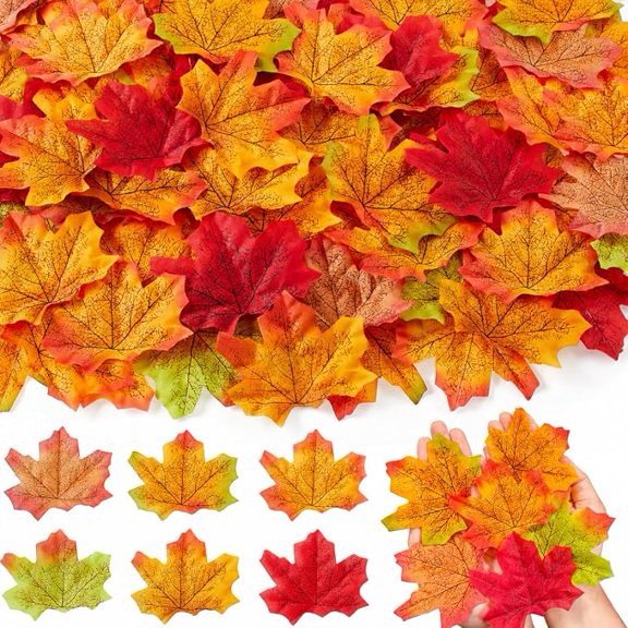 Fake Fall Leaves Foliage, Autumn Leaves Maple Leaf Decor 400 Pcs