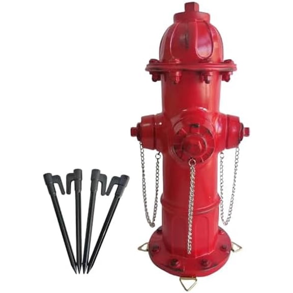 Fake Fire Hydrant for Dogs to Peed on, Dog Fire Hydrant Pee Post, Backyard Decor Outdoor Statues Firefighter Gifts for Men (13'')