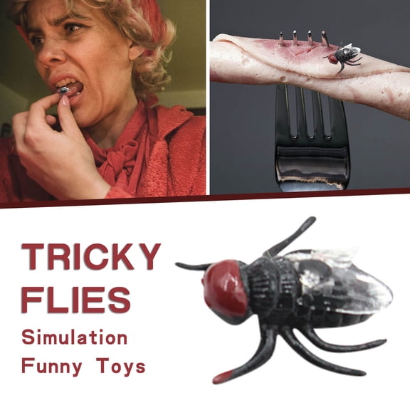 Fake Flies Plastic Fake Bugs Insects Halloween April Fools Christmas Party Gags Gifts Pranks for Adults