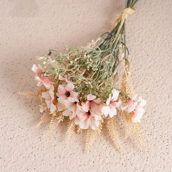Fake Flower Bouquet 1 Bouquet Artificial Flowers Arrangemen Wild Home Wedding Decoration Simulation Flower,Pink Household Imitation