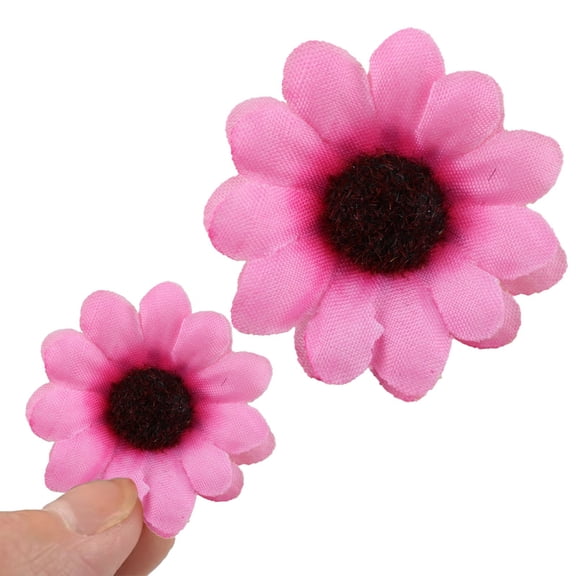 Fake Flower Bouquet 100Pcs Artificial Silk Sunflower Heads Gerbera Flowers Petals 1.6" For Diy Home Wedding Decoration Garden Craft Art Decor,Pink Household Imitation