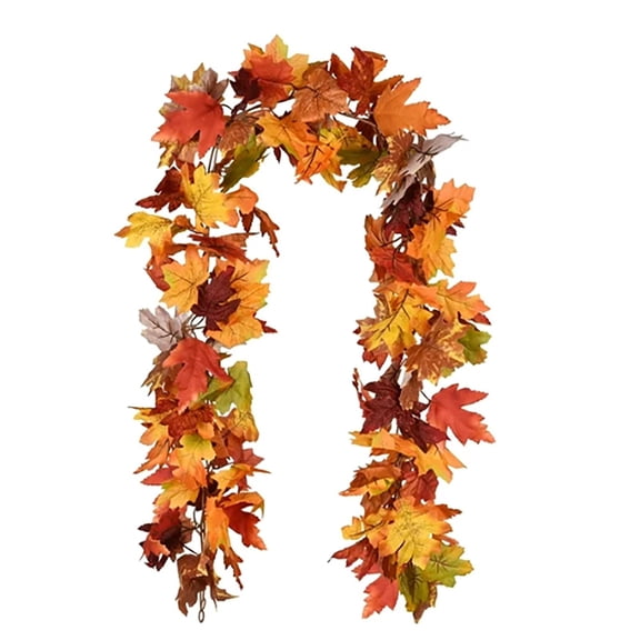 Fake Flower Bouquet Autumn Halloween Area Decoration Simulation Vine Christmas Thanksgiving Autumn Color Maple Vine,Orange Household Imitation