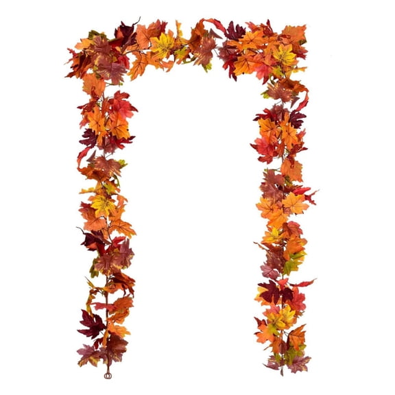 Fake Flower Bouquet Cabinet Decoration 2 Pack Fall Garland Maple 6.5Ft/Piece Hanging Vine Garland Artificial Autumn Garland Thanksgiving Decor For Home Wedding Fireplace Party Christmas, Household Im