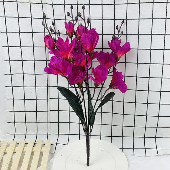 Fake Flower Bouquet Simulated Magnolia Single Small Handlebar Flower Autumn Color Talan Orchid Project Decoration Flower Arrangement Household Flower Art Artificial Flower,Purple Household Imitation