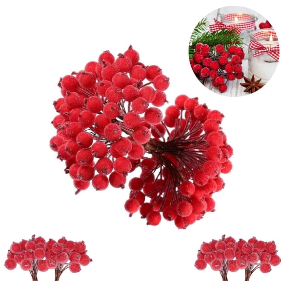 Fake Flower Stamens,QZS Artificial Flower Stamen Kit,Portable Mini Fruit Berry Flower Fall Decor for Christmas,Craft,DIY Wreaths Use