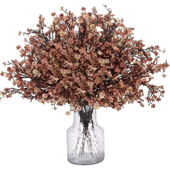 Fake Flowers, 10 Bundles, Faux Flowers, Breath Artificial Gypsophila Silk Flowers Bulk, Artificial Flowers for Outdoors, Christmas Decor (Blue)