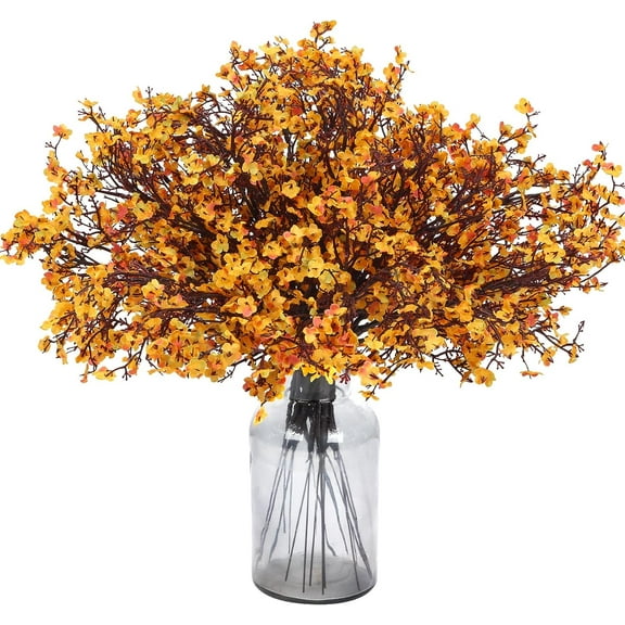 Fake Flowers, 10 Bundles, Faux Flowers, Breath Artificial Gypsophila Silk Flowers Bulk, Artificial Flowers for Outdoors, Christmas Decor (Blue)