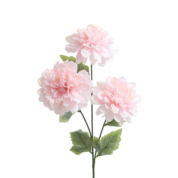 Fake Flowers, 3 Head Large Dahlia Science, Fade Resistant Realistic Lifelike Artificial Silkly Flowers, Easy Care, for Home Dining Table Wedding Hotel Photography Indoor Decor, 25.2" Long