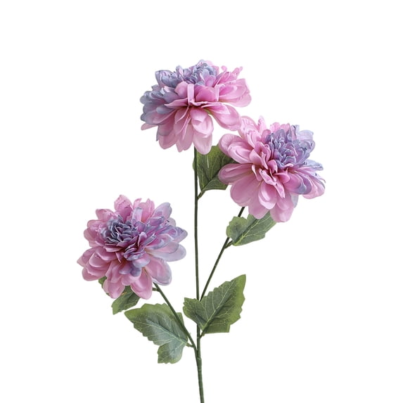 Fake Flowers, 3 Head Large Dahlia Science, Fade Resistant Realistic Lifelike Artificial Silkly Flowers, Easy Care, for Home Dining Table Wedding Hotel Photography Indoor Decor, 25.2" Long