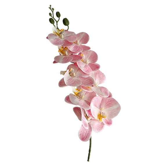 Fake Flowers 9 Stems Real Touch Phalaenopsis Orchid Pink Artificial Blooms for Home Decor Living Room Wedding Entryway Table Centerpiece with Realistic Petals Flexible Stems and Durable Material