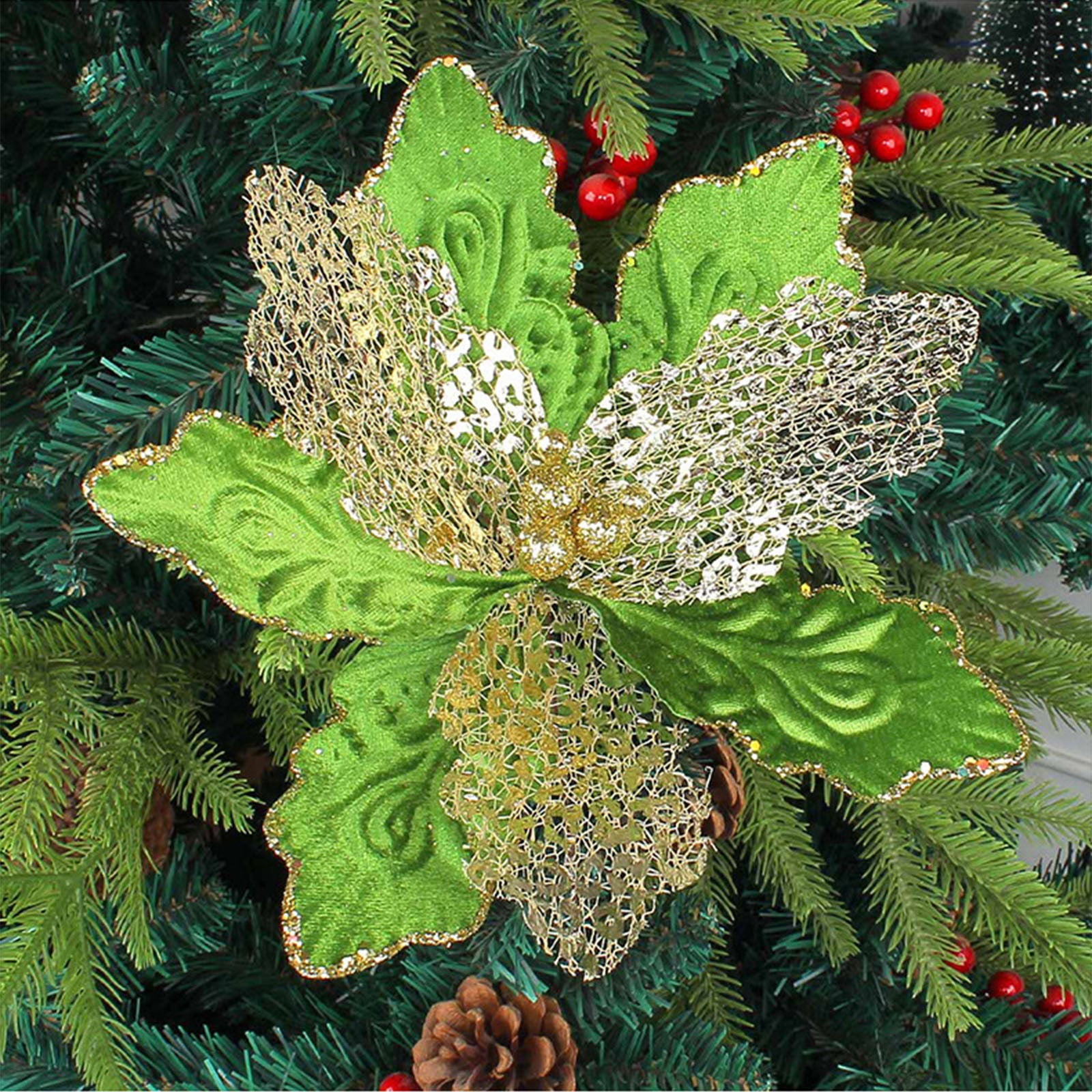 Fake Flowers Artificial Flowers Christmas Imitation Flower Flannel ...
