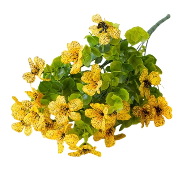 Fake Flowers Bush Real Looking Artificial Plants for Indoor Outdoor Spaces All Season Spring Summer Fall Winter Family Gardens Planters Decorative Greenery, A Bunch of Artificial Violets