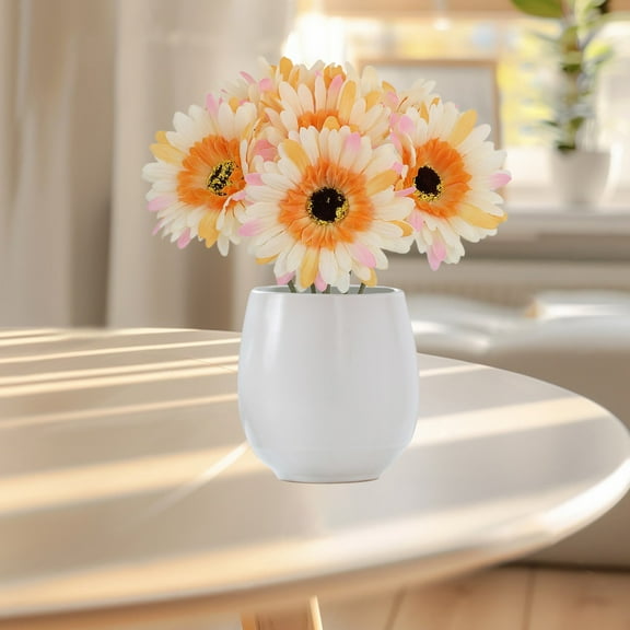 Fake Flowers Clearance, 6 Pc Set Of Artificial Chrysanthemum Silk Flowers 10.23 In Suitable for Mother's Day Easter Family Kitchen Wedding Decoration