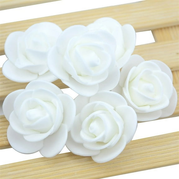 Fake Flowers Clearance! Artificial Flower Rose Head Foam Fake Rose White Valentines Day Gifts