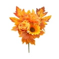 thumbnail image 1 of Fake Flowers, Fall Decor - Dienrx Artificial Mums Flowers with Stem Orange Flowers Arrangement for Home Fall Wedding Bouquet Thanksgiving Table Centerpieces Decor, 1 Bouquet Of Artificial Flowers, 1 of 4