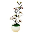 thumbnail image 1 of Fake Flowers, Fall Flowers - Dienrx Artificial Flower Plant in Pot, Realistic Blossom Bonsai for Home Table Desk Decor, Wedding Bouquet Beach Theme Centerpiece, No Maintenance Faux Decoration, 1 of 5