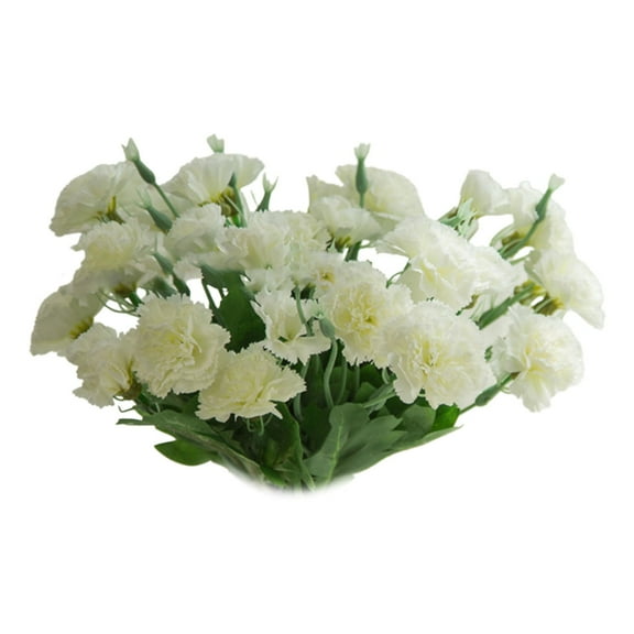Fake Flowers Carnations Flowers 10 Heads White Carnations Artificial Flowers Silk White Carnations 14In Artificial Carnations with Stems for Wedding Home Centerpieces Floral Arrangements