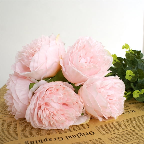 Fake Flowers For Decoration,Fivehead Peony Letters Put A Bunch Of Peony Flowers Home Wedding Props Studio Shooting Flowers