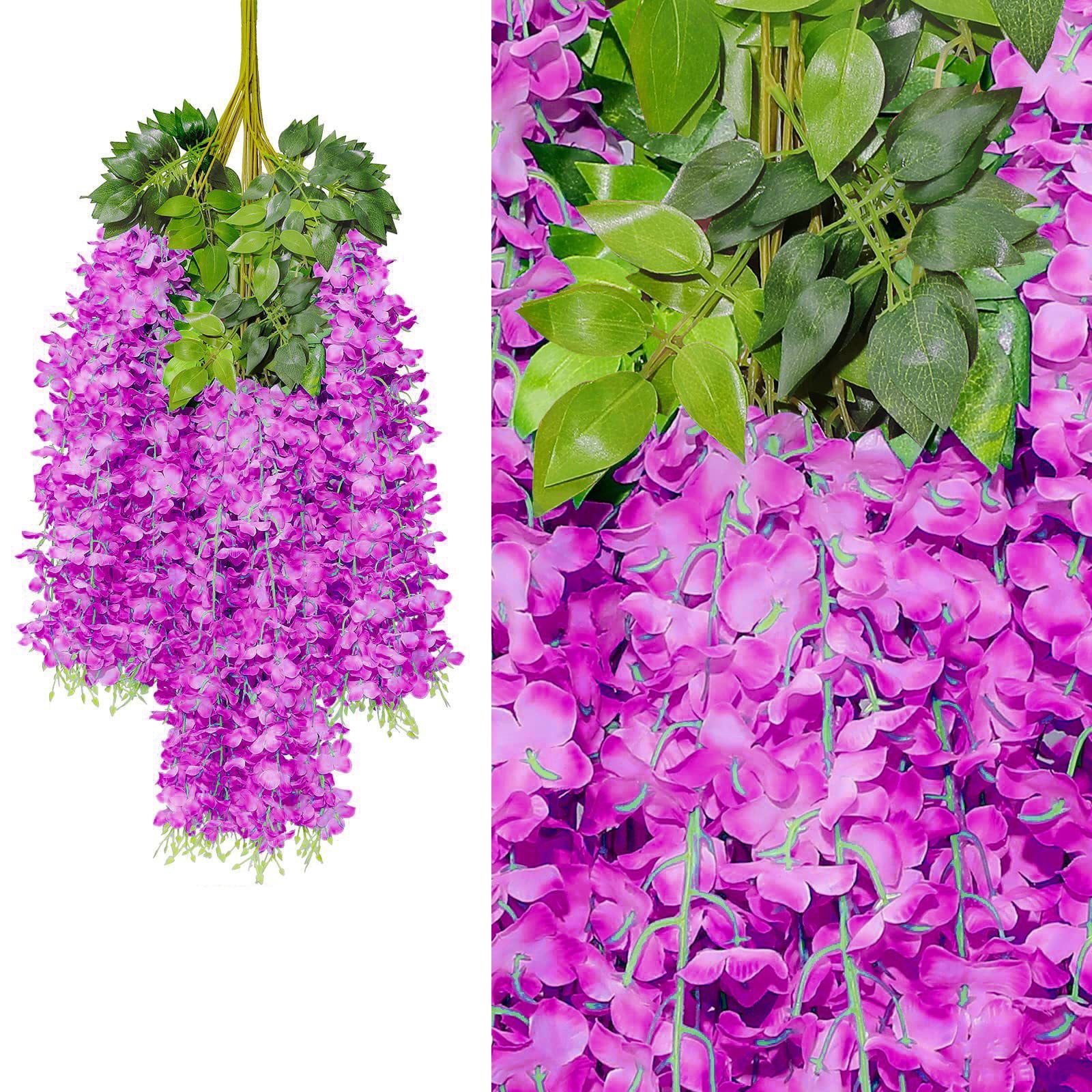 Fake Flowers,Hanging Bushy (Each 45inch) Ratta Wisteria 12 Vine ...