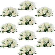 Fake Flowers Kissing Ball for Wedding Centerpieces Set of 10 White Artificial Flower Arrangements