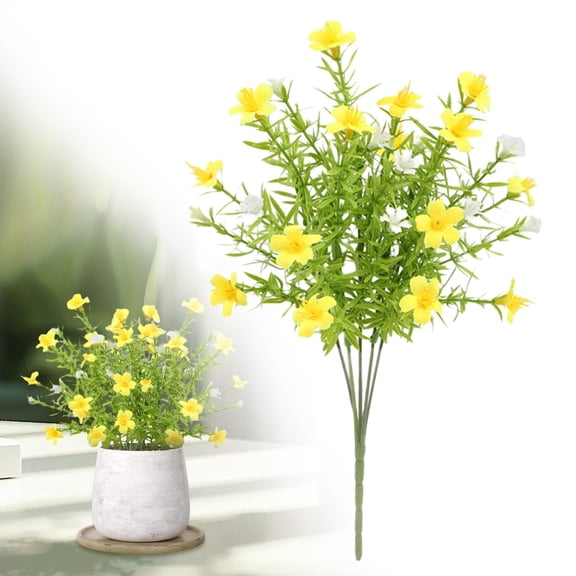 Fake Flowers Lily Bouquet Maintenance Free No Fade for Office Decor - Multicolor