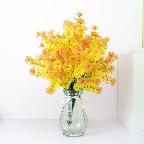 Fake Flowers for Outdoor Decor, UV Resistant Plastic Floral Stems, No Fade Artificial Greenery, Garden Porch Wedding Party Decoration, 7 Branch Bouquet