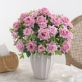 thumbnail image 1 of Fake Flowers for Outside, 7 Head Crimped Roses Home Furnishings Simulation Flowers Fake Flowers Silk Flowers Wedding Hand Corsage Flower Photography Decoration, 1 of 6