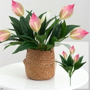Fake Flowers Promotion Sale! 2Pack Anthurium Artificial Flowers Real Bouquets Realistic Simulation Tropical Anthurium Decorative Silk Flower for Home Floral Arrangements Bouq Home Decor Clearance