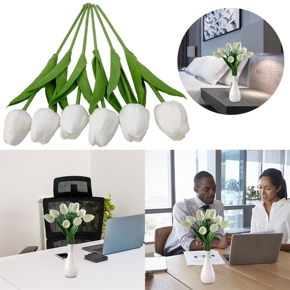 10*Simulation Flowers Clearance! 10Pcs Pu Simulation Flower Feel Bouquet Home Wedding Decoration Flower Simulation Flower