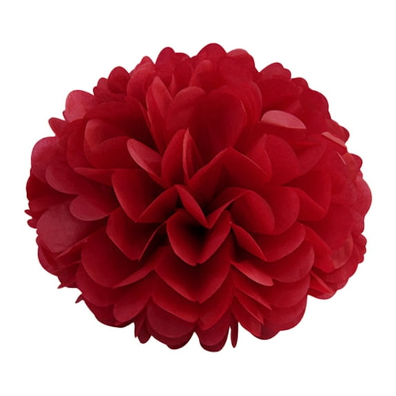 Fake Flowers Promotion Sale! Nomeni 10Pcs Tissue Paper Pompoms Pom Poms Flower Fluffy Wedding Party Decoration, Home Decor Clearance Sale Red