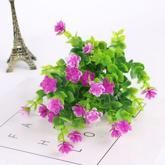Fake Flowers Promotion Sale! Nomeni 2 Bundles Artificial Outdoor Flowers Fake Flowers Green Shrubs Garden Porch, Home Decor Clearance Sale Hot Pink