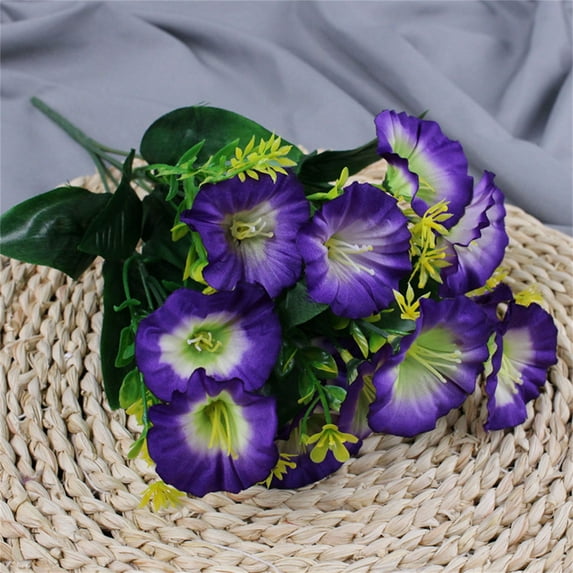 1*Artificial Flower 6 Artificial Flower Bouquets of Morning Glory and Morning Glory Soft Decoration Opening Wedding Silk Flowers
