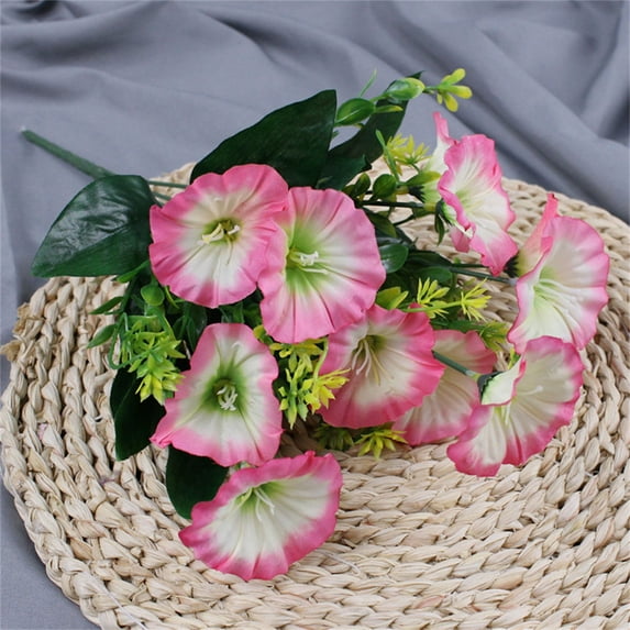Fake Flowers Promotion Sale! Nomeni 6 Artificial Flower Bouquets of Morning Glory and Morning Glory Soft Decoration Opening Wedding Silk Flowers, Home Decor Clearance Sale Pink