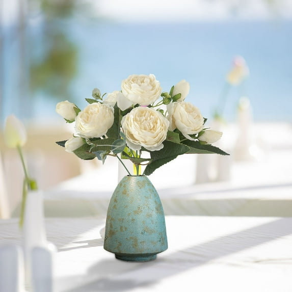 Fake Flowers Promotion Sale! Nomeni Artificial Peony Flowers Simulation Rose Wedding Bouquetss Fake Floral Rose Flower Silk Flower Hand Tied Bouquet Pink, Home Decor Clearance Sale Red