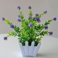 thumbnail image 1 of Fake Flowers Promotion Sale! Nomeni Artificial Potted Flowers False Outdoor Garden Home in Pot Decor, Home Decor Clearance Sale Purple, 1 of 1