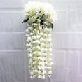 thumbnail image 1 of Fake Flowers Promotion Sale! Nomeni Hanging Flowers Artificial Violet Flower Wall Wisteria Basket Hanging Garland, Home Decor Clearance Sale White, 1 of 2