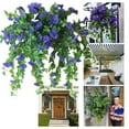 thumbnail image 1 of Fake Flowers Promotion Sale! Nomeni Long Simulation Flower Branches and Wall Hanging Simulation Holiday Party Decoration Wisteria Flower Wedding Arch Decoration Vine, Home Decor Clearance Sale Blue, 1 of 9