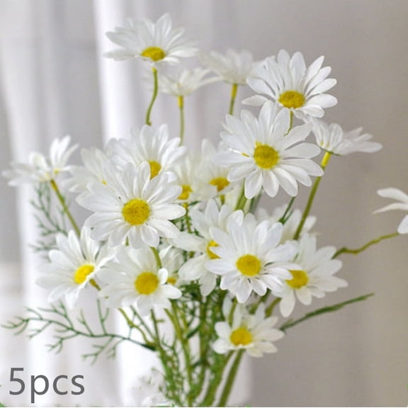 Fake Flowers Promotion Sale! Nomeni Simulation Daisy Home Decoration Chamomile Artificial Flowers Handmade 10Pcs, Home Decor Clearance Sale White