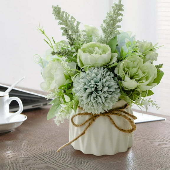 Fake Flowers Promotion Sale! Nomeni Simulation Grass Bonsai Desktop Green Succulents Decor Pot Flower Tree Decoration & Hangs, Home Decor Clearance Sale Mint Green