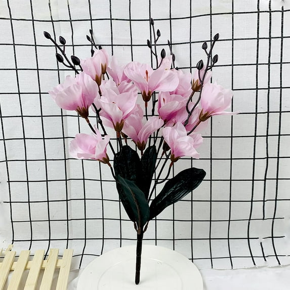 Fake Flowers Promotion Sale! Simulated Magnolia Single Small Handlebar Flower Autumn Color Talan Orchid Project Decoration Flower Arrangement Household Flower Art Artificial Flower Home Decor