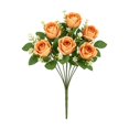thumbnail image 1 of Fake Flowers Realistic Silkly Rose Bouquet, 7 Stems 12.99 Inch Artificial Faux Flower Arrangement No Fade, Waterproof for Wedding Bridal Bouquets, Photography, Home Centerpieces Decor, 1 of 5