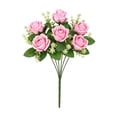 thumbnail image 1 of Fake Flowers Realistic Silkly Rose Bouquet, 7 Stems 12.99 Inch Artificial Faux Flower Arrangement No Fade, Waterproof for Wedding Bridal Bouquets, Photography, Home Centerpieces Decor, 1 of 6