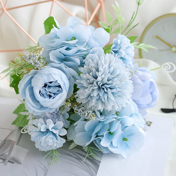 Fake Flowers, Simulated Bouquet for Home Decoration Flowers Simulated Rose Bouquet Small Handlebars Roses Suitable for Decorating Wedding Party, Your Home and Garden Decoration