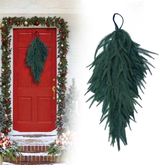 Fake Flowers,Soft Rubber Needles Wall Mounted Green Plants Christmas Trees Upside Down Christmas Decorations European Style Decorations